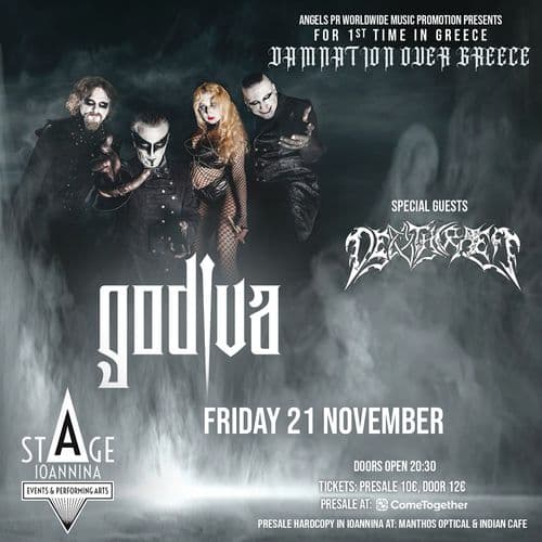 GODIVA - โDAMNATION OVER GREECEโ + DEATHCRAEFT โ ฮ ฮฑฯฮฑฯฮบฮตฯ
ฮฎ 21 ฮฮฟฮตฮผฮฒฯฮฏฮฟฯ
 @ Stage live, ฮฯฮฌฮฝฮฝฮนฮฝฮฑ