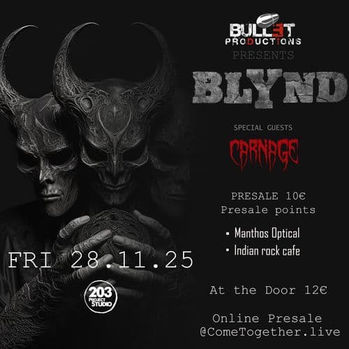 BLYND-CARNAGE live at Studio 203, Ioannina 28/11/25